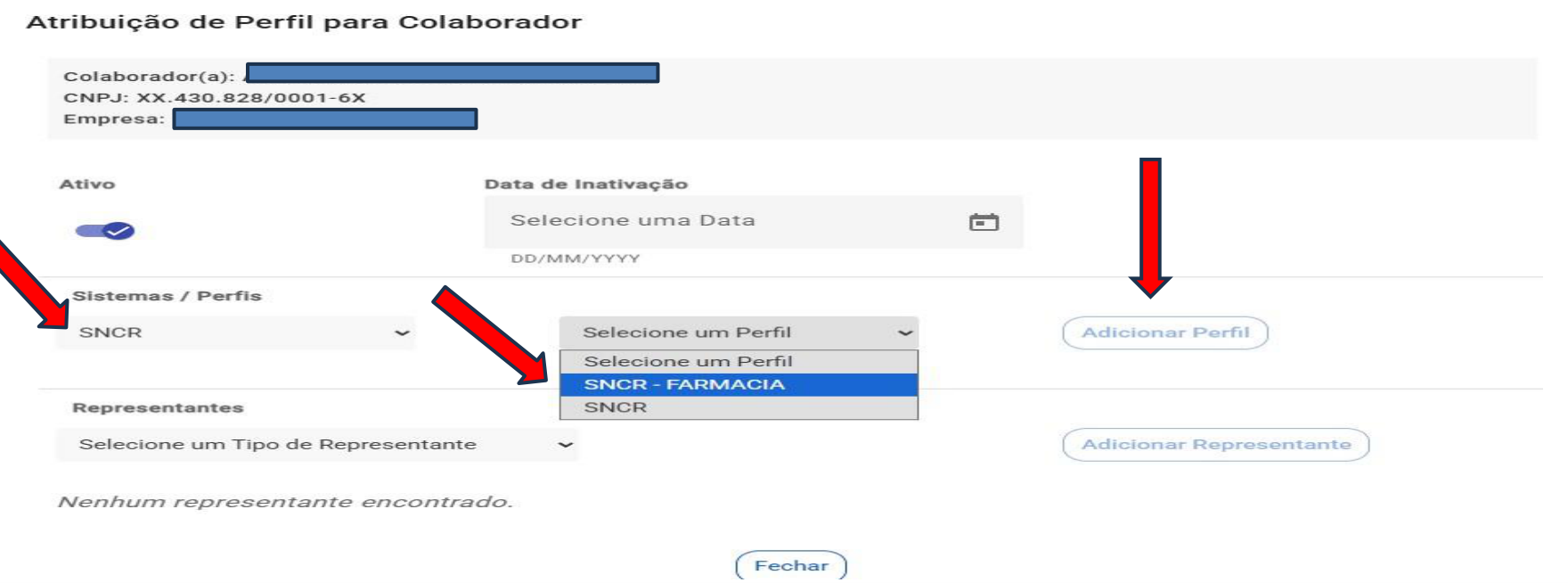 Adição do perfil SNCR-Farmácia